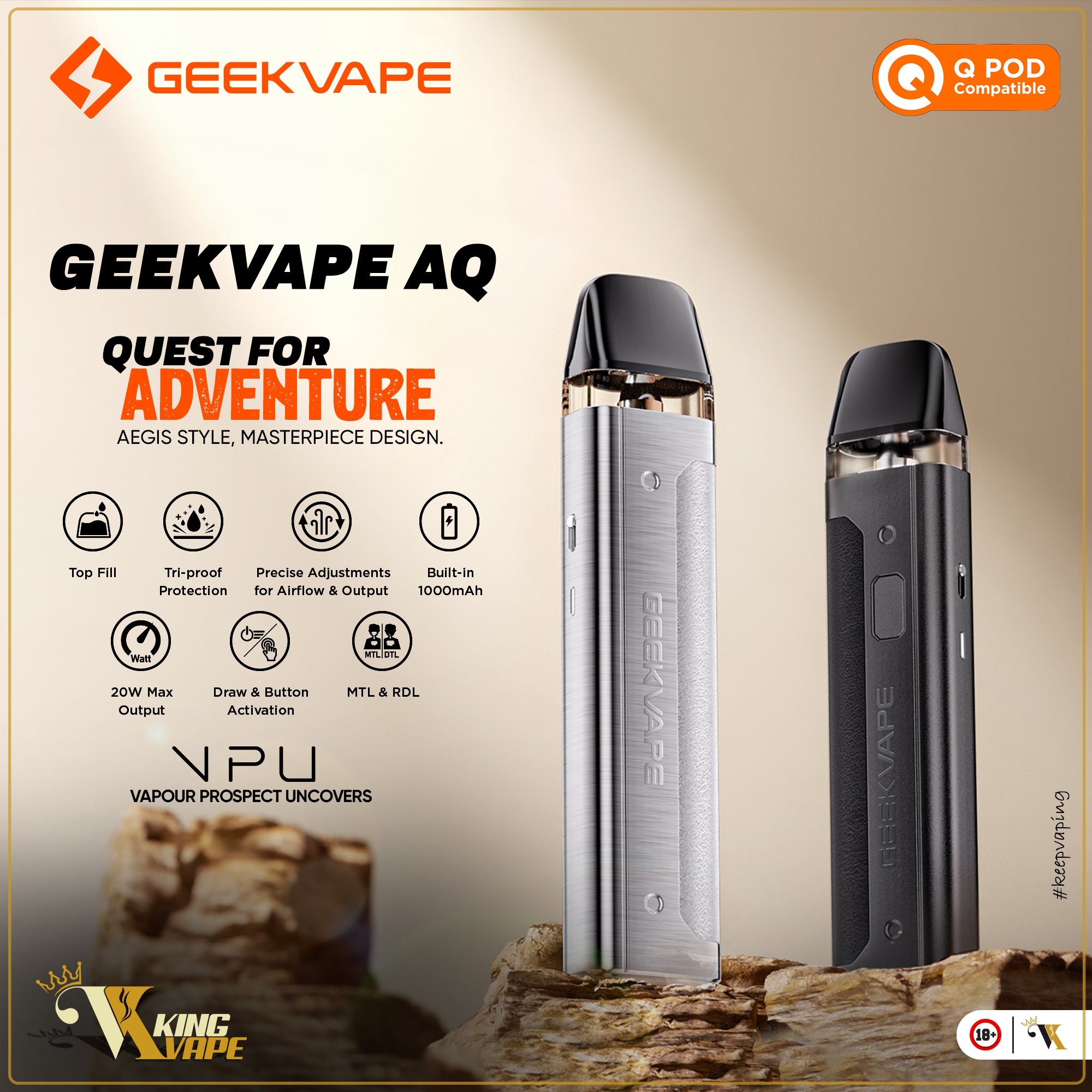 Geek Vape AQ (Aegis Q) 20W Pod Kit Price In Pakistan