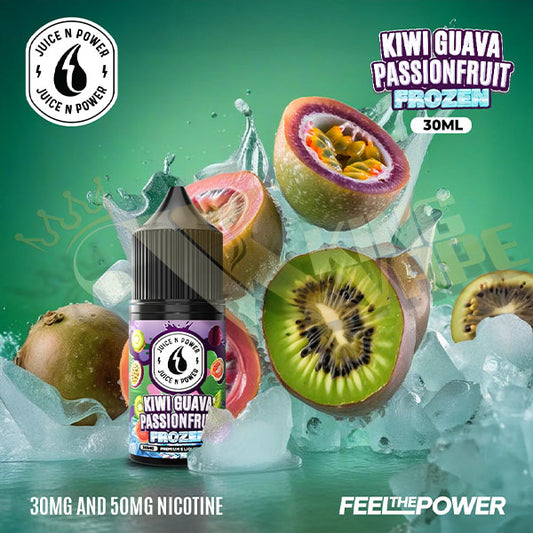 BUY FROZEN KIWI GUAVA PASSIONFRUIT SALT BY JUICE N POWER - 30ML