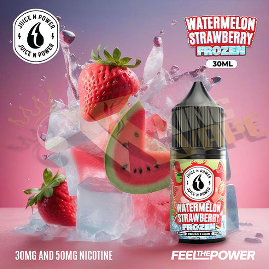 BUY FROZEN WATERMELON STRAWBERRY SALT BY JUICE N POWER - 30ML